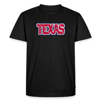 Mot-symbole Texas en détresse - T-shirt Premium bio Homme - noir - Devant - Nico (187cm)
