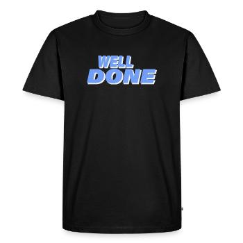 WELL DONE - Men's Premium Organic T-Shirt - black - Front - Nico (187cm)