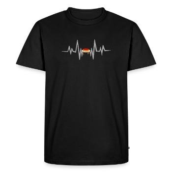 Battement de cœur spaghetti - T-shirt Premium bio Homme - noir - Devant - Nico (187cm)