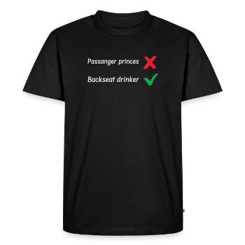 Backseat Drinker - Men's Premium Organic T-Shirt - black - Front - Nico (187cm)