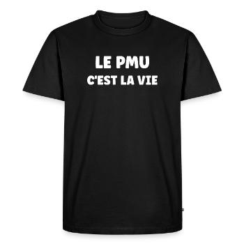 Humour PMU - T-shirt Premium bio Homme - noir - Devant - Nico (187cm)