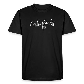 Cœur des Pays-Bas Amour des Femmes Pays-Bas - T-shirt Premium bio Homme - noir - Devant - Nico (187cm)