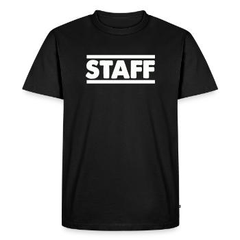 Lettrage en portée, contraste audacieux - T-shirt Premium bio Homme - noir - Devant - Nico (187cm)