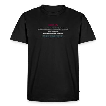 Error 418: User Too Delulu - Men's Premium Organic T-Shirt - black - Front - Nico (187cm)