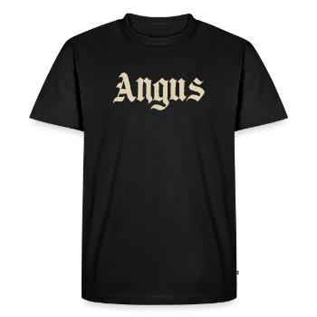 Lettrage gothique Angus – Style vintage - T-shirt Premium bio Homme - noir - Devant - Nico (187cm)