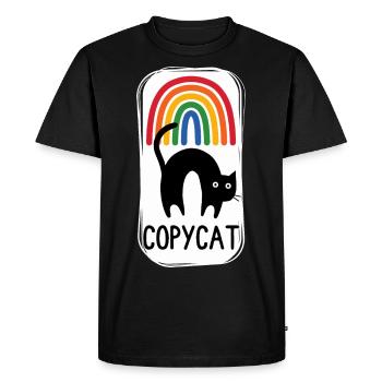 Chat Arc en ciel ! - T-shirt Premium bio Homme - noir - Devant - Nico (187cm)
