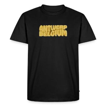 Antwerp Belgium Word Picture Retro Style - Men's Premium Organic T-Shirt - black - Front - Nico (187cm)