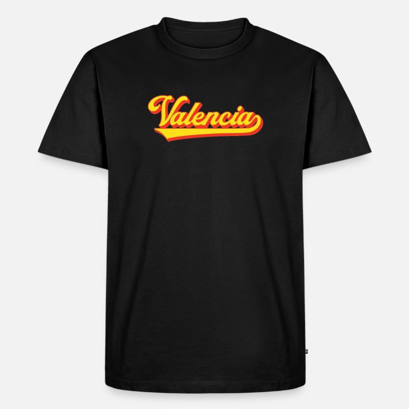 Valencia Script Logo - Men's Premium Organic T-Shirt - black