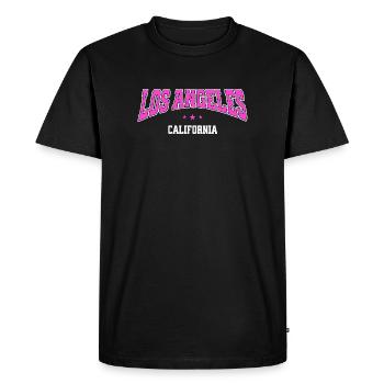 Los Angeles Neon City - Men's Premium Organic T-Shirt - black - Front - Nico (187cm)