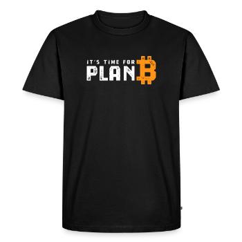 Bitcoin - Il est temps de Plan B - Cadeau crypto - T-shirt Premium bio Homme - noir - Devant - Nico (187cm)