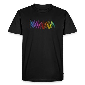 Lignes abstraites Design 04 - T-shirt Premium bio Homme - noir - Devant - Nico (187cm)