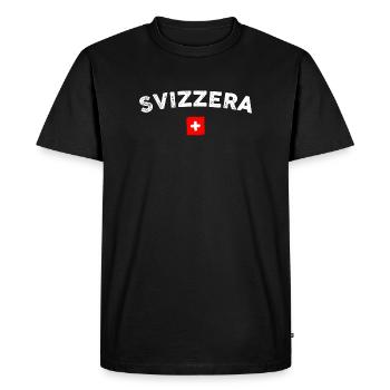 Svizzera Arc Emblem Flag - Men's Premium Organic T-Shirt - black - Front - Nico (187cm)