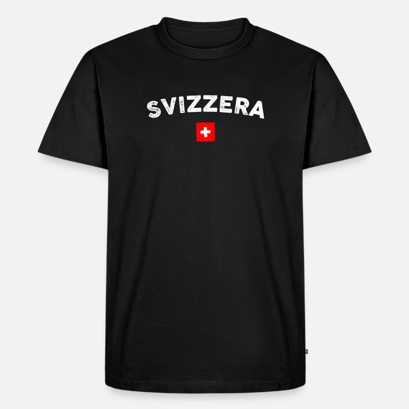 Svizzera Arc Emblem Flagge - Männer Premium Bio T-Shirt - Schwarz