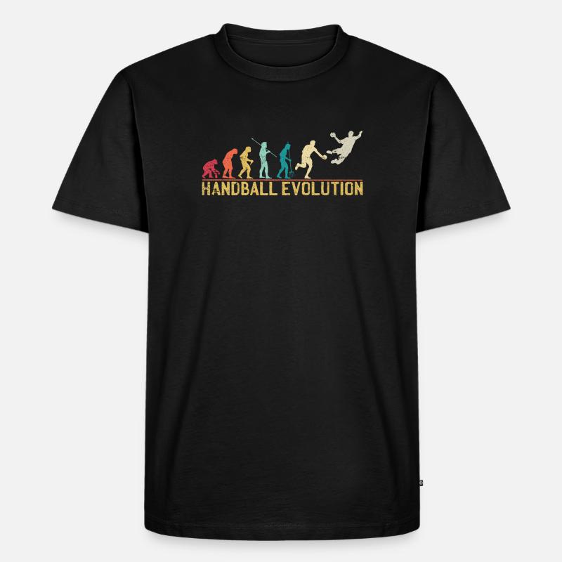 Handball Evolution Progression Design - Männer Premium Bio T-Shirt - Schwarz