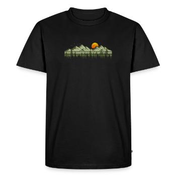 Montagnes, Forêt, Nature, Arbres, Plein air, Amoureux de la nature - T-shirt Premium bio Homme - noir - Devant - Nico (187cm)