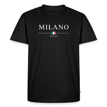 Milano italia - T-shirt Premium bio Homme - noir - Devant - Nico (187cm)