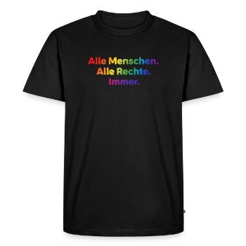 All People All Rights Always Statement - Men's Premium Organic T-Shirt - black - Front - Nico (187cm)