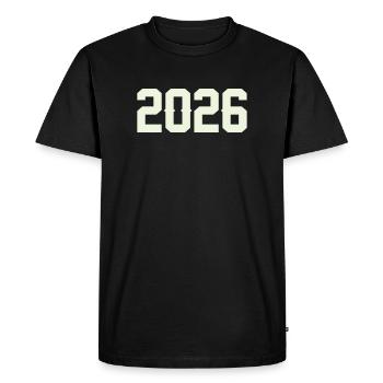 2026 - T-shirt Premium bio Homme - noir - Devant - Nico (187cm)