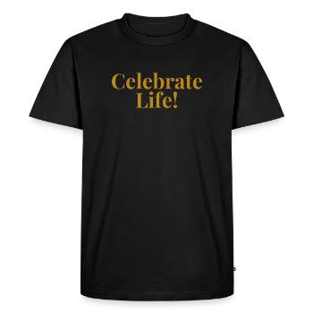 Celebrate Life - Men's Premium Organic T-Shirt - black - Front - Nico (187cm)