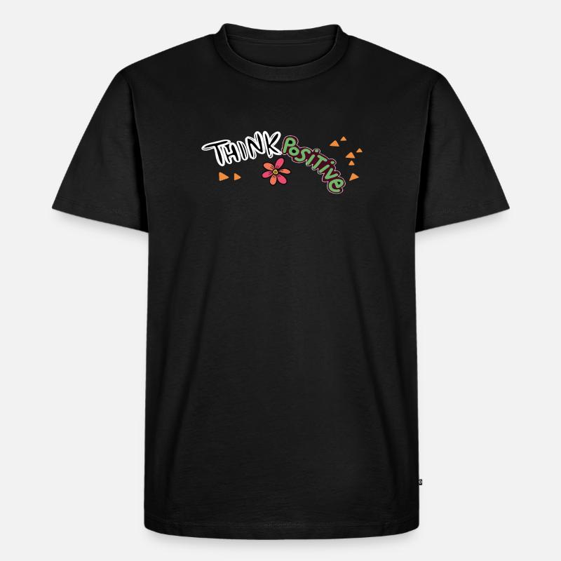 Think Positive  - Männer Premium Bio T-Shirt - Schwarz