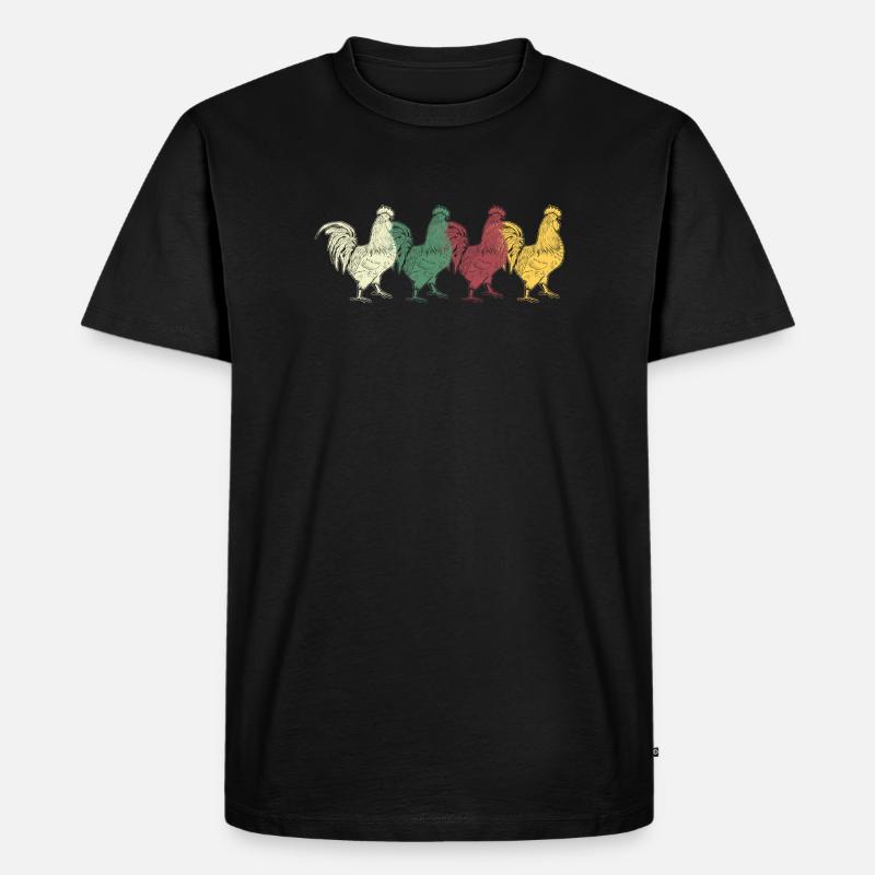 Hahn - Männer Premium Bio T-Shirt - Schwarz