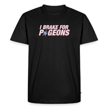 Je freine pour les pigeons - T-shirt Premium bio Homme - noir - Devant - Nico (187cm)