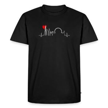 Urban Skyline Heartbeat - Men's Premium Organic T-Shirt - black - Front - Nico (187cm)