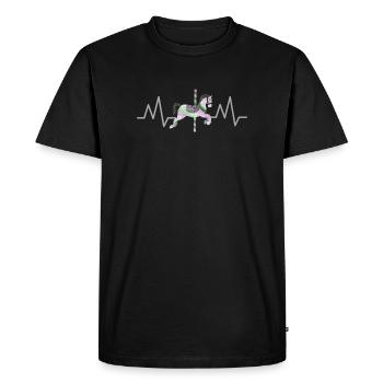 Carrousel Moniteur de Cœur de Cheval - Horse Lovers - T-shirt Premium bio Homme - noir - Devant - Nico (187cm)