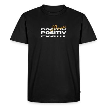 Ollewei positif - toujours positif - T-shirt Premium bio Homme - noir - Devant - Nico (187cm)