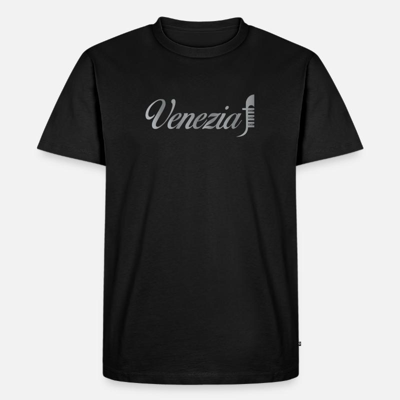 Venezia Script Metallic - Men's Premium Organic T-Shirt - black