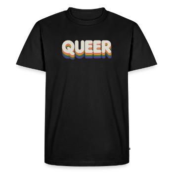 Queer - Cool Pride Logo - T-shirt Premium bio Homme - noir - Devant - Nico (187cm)