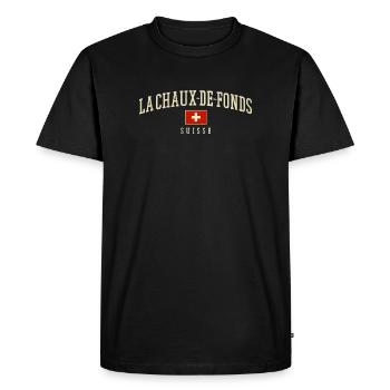 Blason suisse de la Chaux-de-Fonds - T-shirt Premium bio Homme - noir - Devant - Nico (187cm)