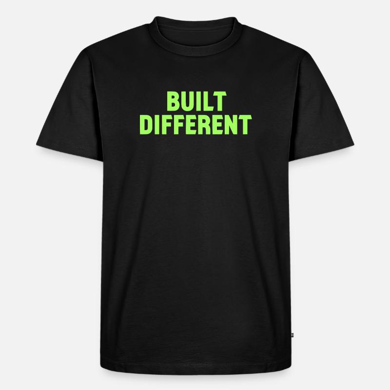 Built Different Neon Tee - Männer Premium Bio T-Shirt - Schwarz
