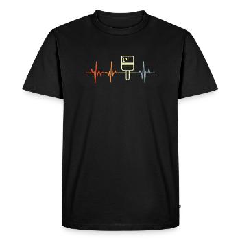 Ligne de cœur du peintre Varnisher - T-shirt Premium bio Homme - noir - Devant - Nico (187cm)