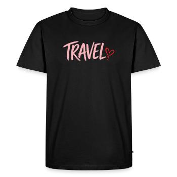 Cœur du voyage - T-shirt Premium bio Homme - noir - Devant - Nico (187cm)