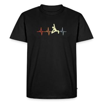 Yoga ECG Heartbeat - Men's Premium Organic T-Shirt - black - Front - Nico (187cm)
