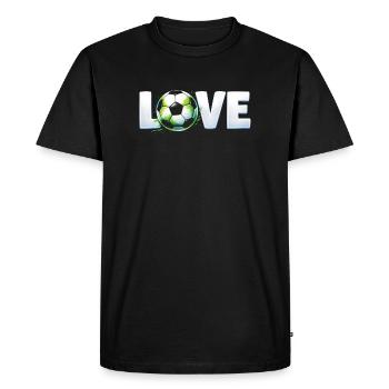 Amour du football Design balle rond - T-shirt Premium bio Homme - noir - Devant - Nico (187cm)