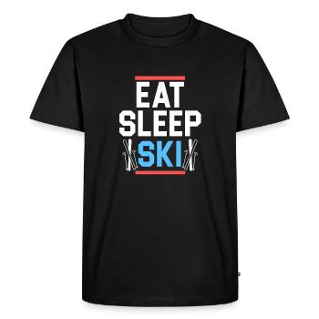 Mangez le T-shirt de ski de sommeil - T-shirt Premium bio Homme - noir - Devant - Nico (187cm)