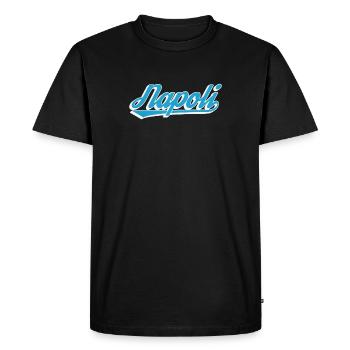 Napoli Rétro Script Blue - T-shirt Premium bio Homme - noir - Devant - Nico (187cm)