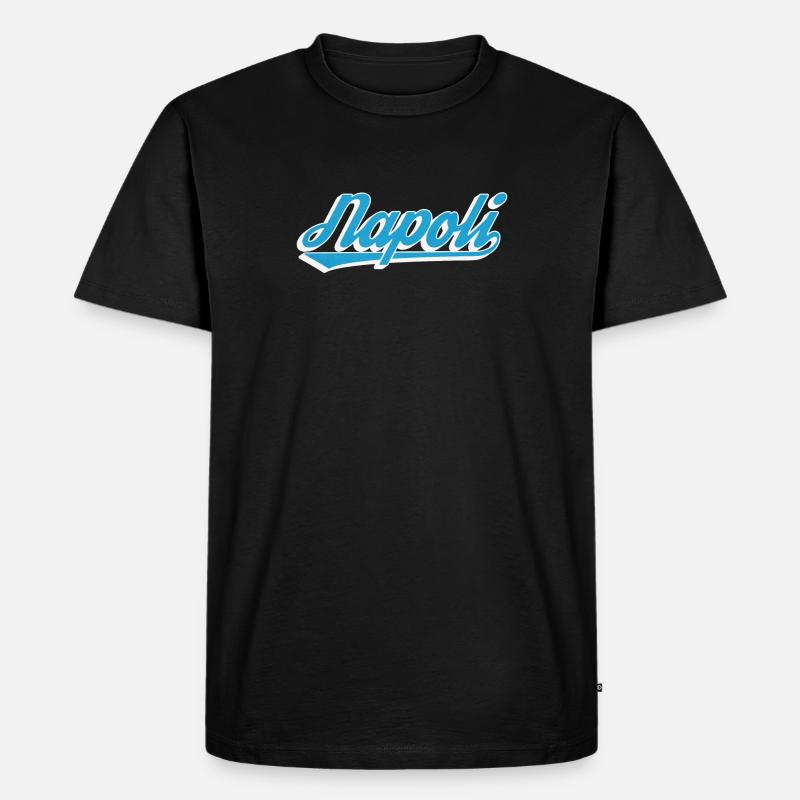 Napoli Retro Script Blue - Men's Premium Organic T-Shirt - black