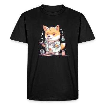 Le chien japonais Shiba Inu en tant que médecin - T-shirt Premium bio Homme - noir - Devant - Nico (187cm)