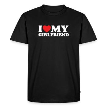 J’aime ma petite amie - T-shirt Premium bio Homme - noir - Devant - Nico (187cm)