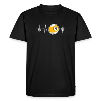 Heartbeat Billard 9-Ball Symbol Pulse Pool ECG - T-shirt Premium bio Homme - noir - Devant - Nico (187cm)