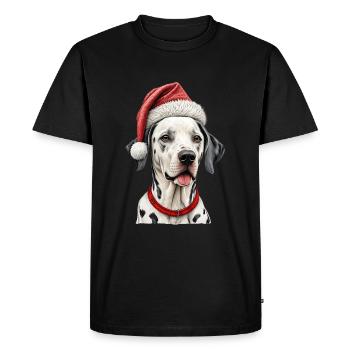 Chien dalmatien de Noël - T-shirt Premium bio Homme - noir - Devant - Nico (187cm)