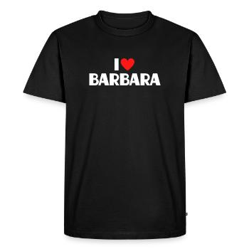 I love Barbara Red Heart Romantic Name Fan - Men's Premium Organic T-Shirt - black - Front - Nico (187cm)