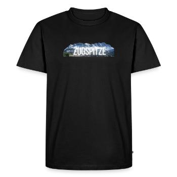 Zugspitze - Design avec lettrage & shilouette de montagne - T-shirt Premium bio Homme - noir - Devant - Nico (187cm)
