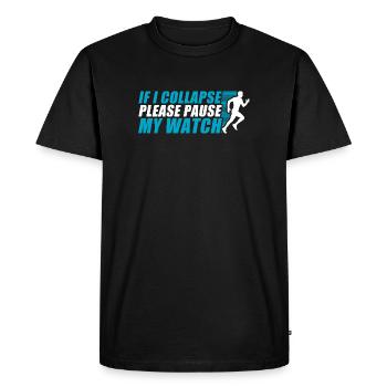 If I collapse funny running jogging runner - Men's Premium Organic T-Shirt - black - Front - Nico (187cm)