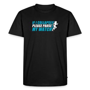 If I collapse funny running jogging runner - Men's Premium Organic T-Shirt - black - Front - Nico (187cm)