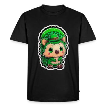 Hérisson costume st patrick kawaii drôle - T-shirt Premium bio Homme - noir - Devant - Nico (187cm)