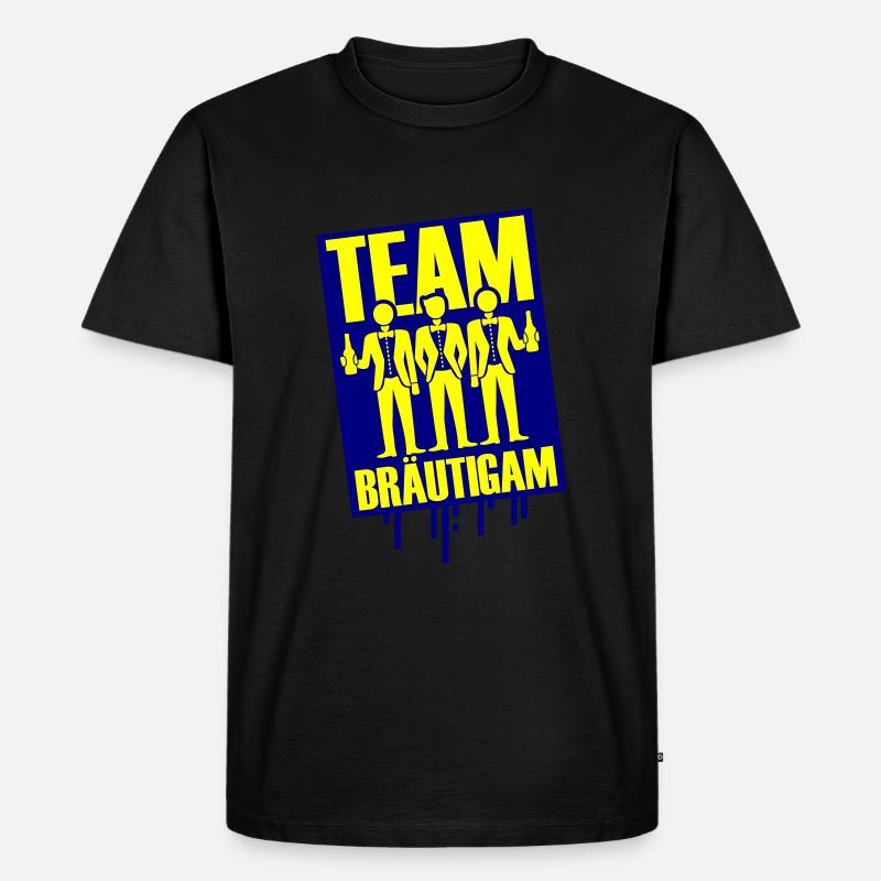 Team Bräutigam Polterhochzeit - Männer Premium Bio T-Shirt - Schwarz